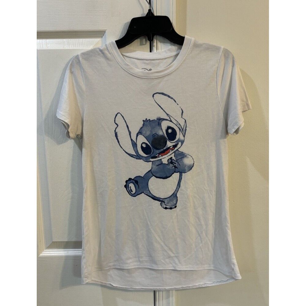 Disney Lilo & Stitch Short Sleeve T-shirt Women's Sz M White‎ JT17028